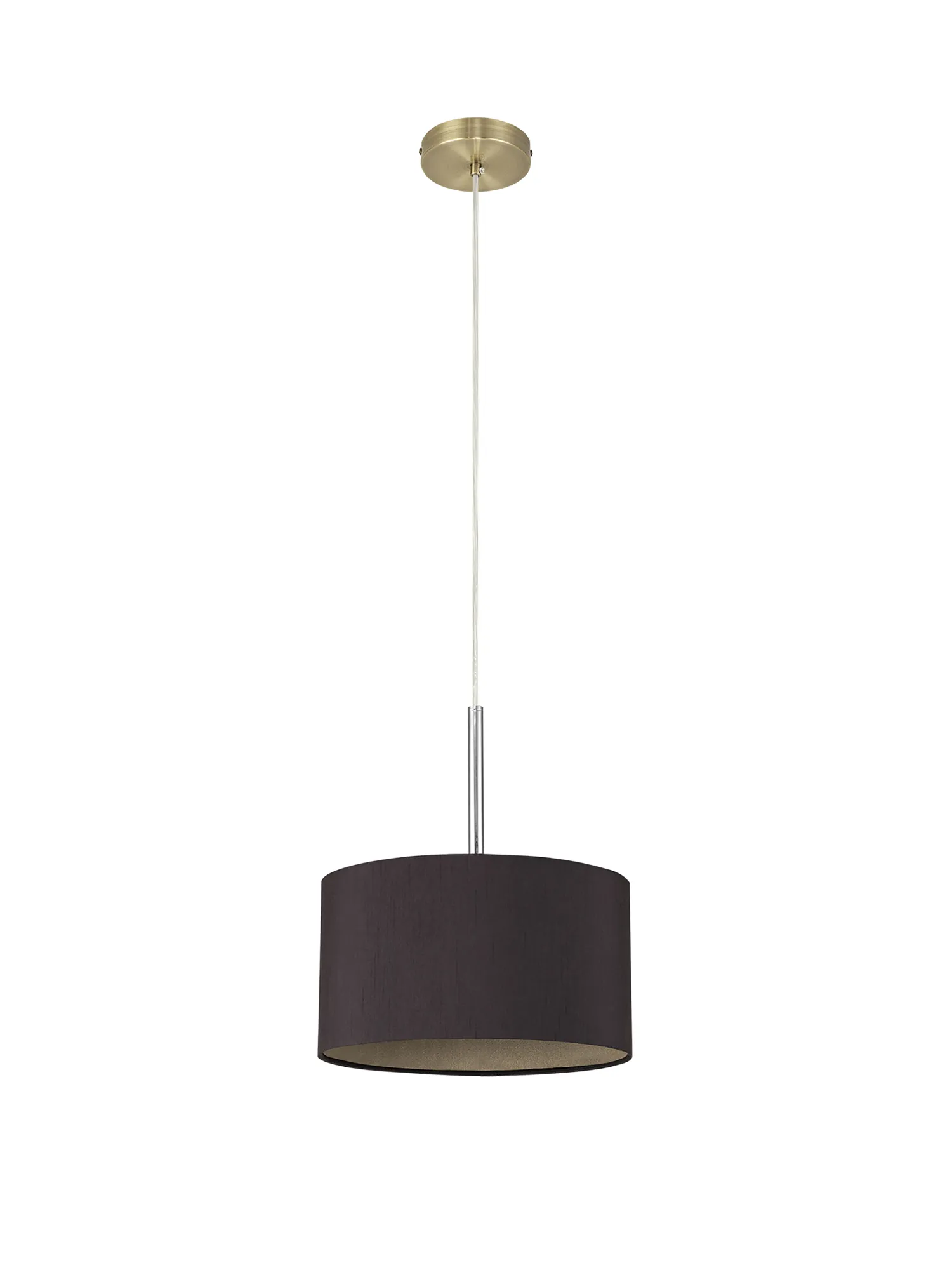 Baymont 30cm Pendant 1 Light Antique Brass; Midnight Black/Green Olive DK0203  Deco Baymont AB BL/GR